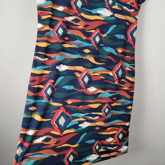 Nine West Size M NEW Stretch Multicolor Knee Lenght Shift Dress Short Sleeve - Picture 8 of 11
